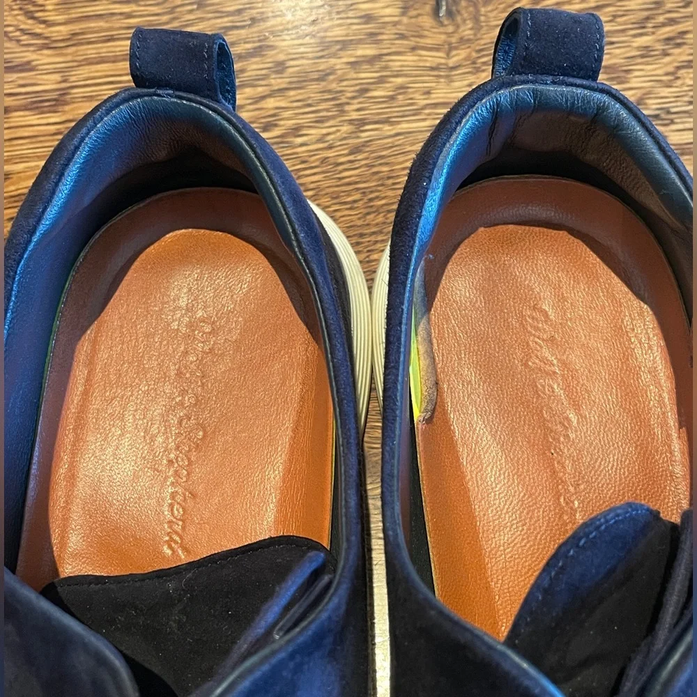Men's Navy Suede Casual Lace-Up Shoes